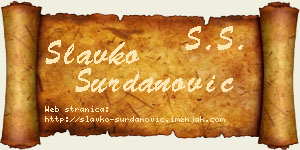 Slavko Surdanović vizit kartica